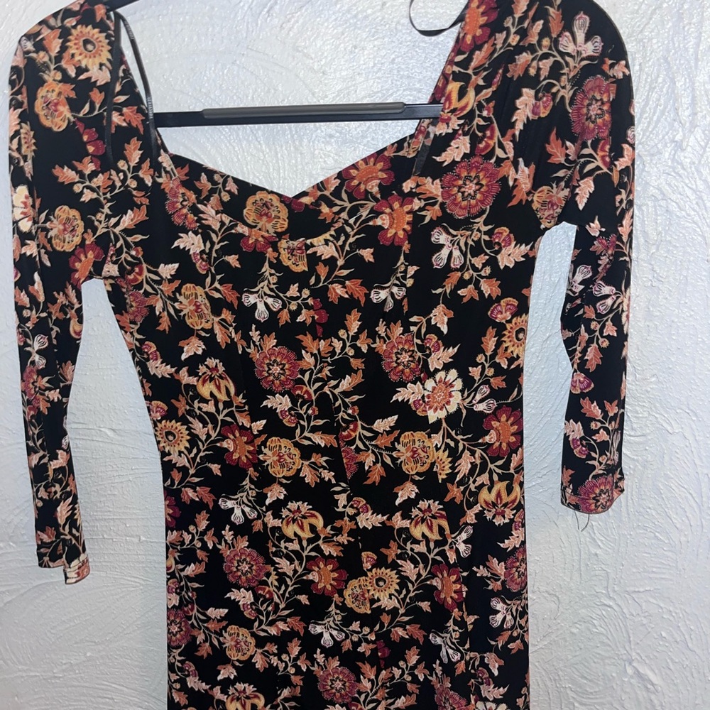 Forever 21 Black and Rust Floral Jumpsuit